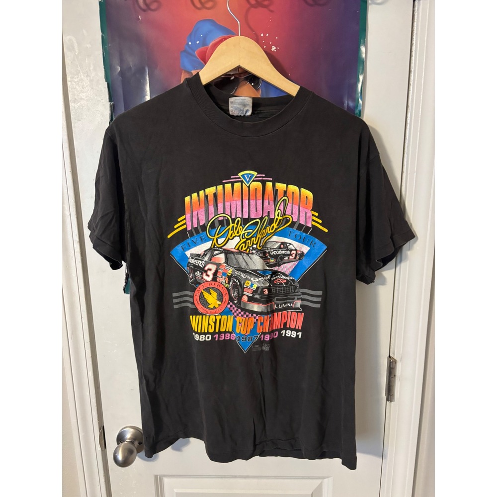 Vintage 1992 Dale Earnhardt Intimidator Tour Shirt Hanes Beefy-T Large Black